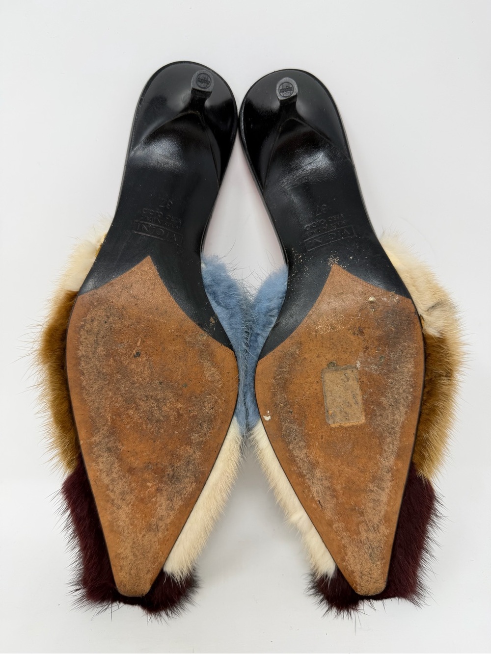 Giuseppe Zanotti Mink Fur Mule Heels Womens Size EU 37 - Picture 10 of 13